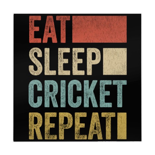 Retro Eat Sleep Cricket Repeat Funny Cricket Mahjong Mats