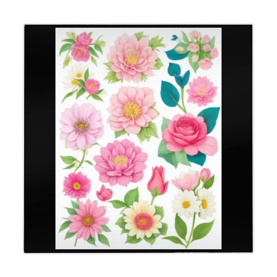 Blooming Crimson and coral Spring Flowers Mahjong Mats