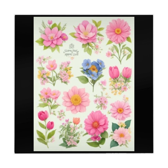 Tangerine and Coral Spring Flowers Mahjong Mats