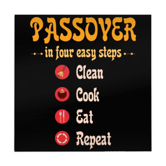 Passover 4 steps Clean Cook Eat Repeat Matzah Mahjong Mats