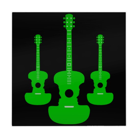 Green Acoustic Guitar Mahjong Mats