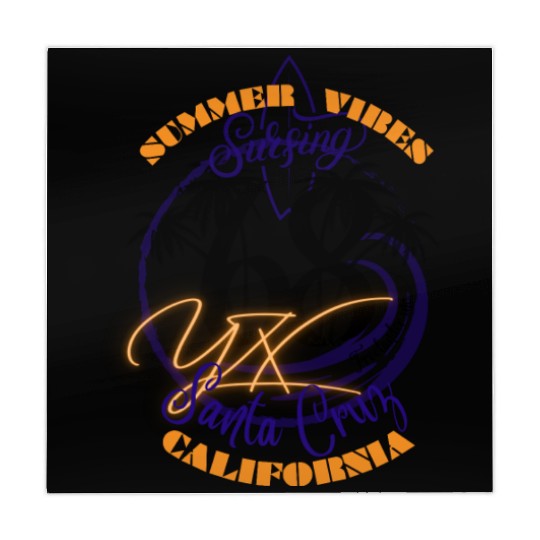 Santa Cruz California summer vibes surfing Mahjong Mats