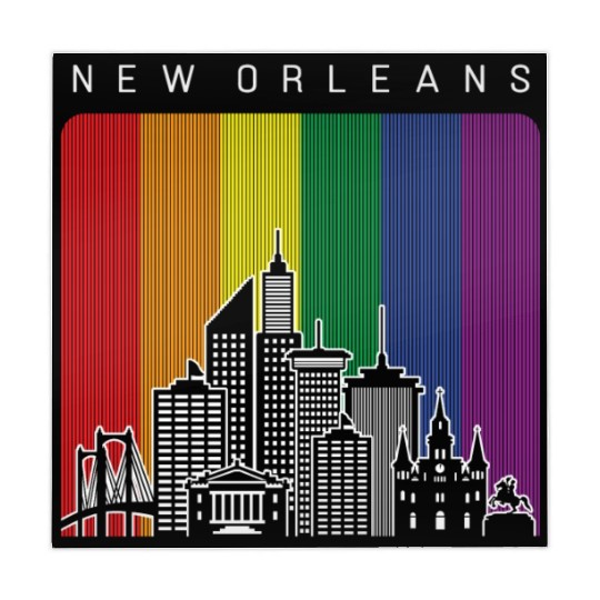 New Orleans Louisiana Rainbow Flag LGBT Pride Mahjong Mats