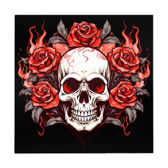 Halloween Roses and Skull Mahjong Mats