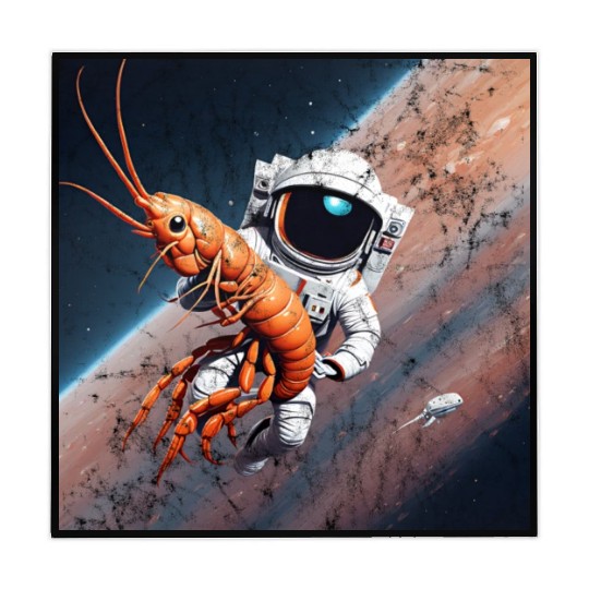 Astronaut in space with shrimp Mahjong Mats