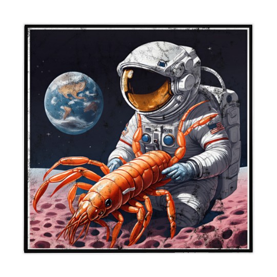 Astronaut in space with shrimp Mahjong Mats