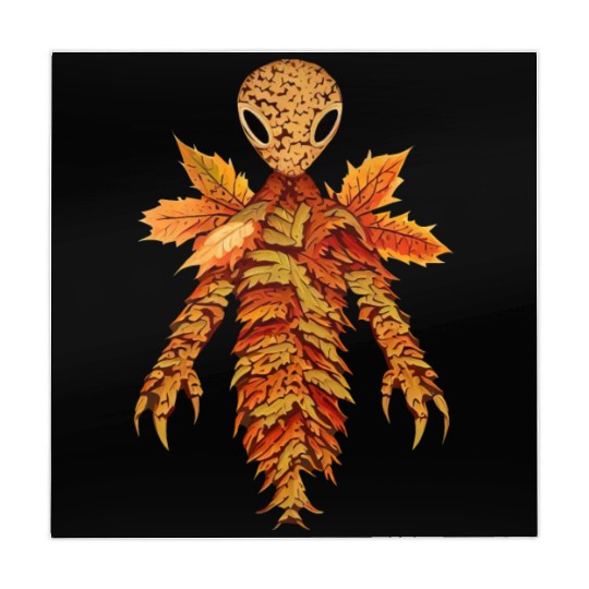 Alien made of autumn leaves Mahjong Mats