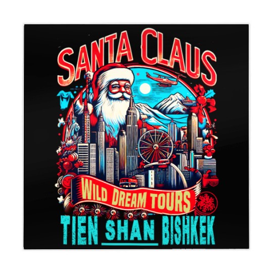 Santa Claus on an Adventure Travel World Tour Mahjong Mats