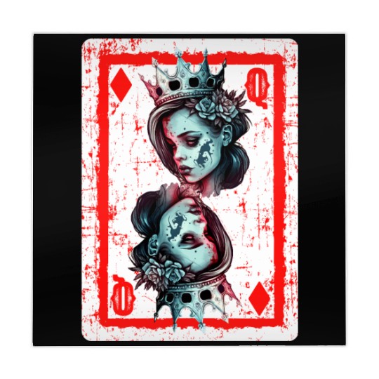 Queen of Diamonds Gothic Card Game Creepy Mahjong Mats