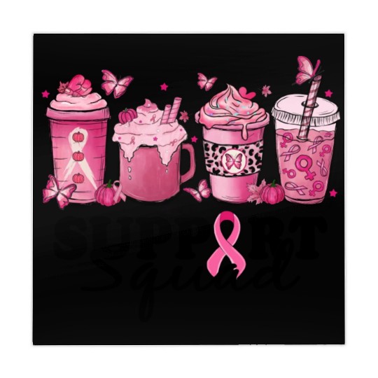 breast cancer coffee support squad Mahjong Mats