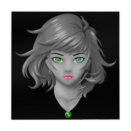 Anime girl with pretty jewelry Mahjong Mats