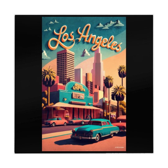 Los Angeles, Cities of the World, Poster vintage Mahjong Mats