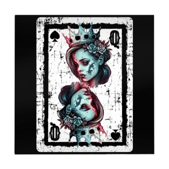Queen of Spades Gothic Card Game Halloween Creepy Mahjong Mats