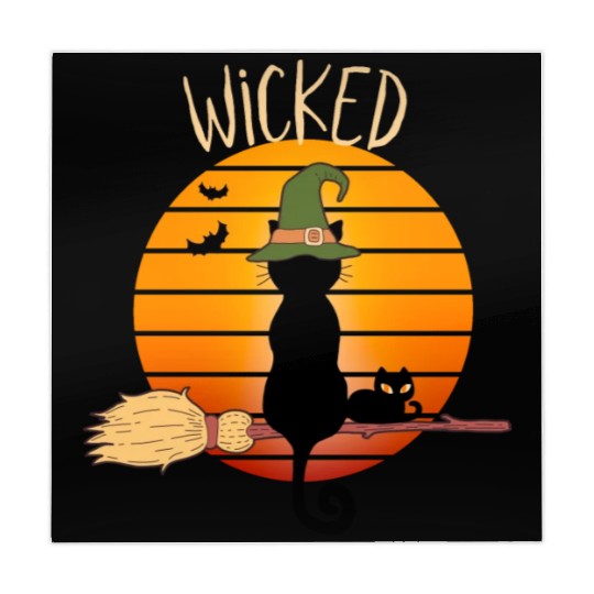 Wicked Cat Witch Funny Halloween Witch Mahjong Mats