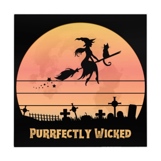 Wicked Cat Witch Funny Halloween Witch Mahjong Mats