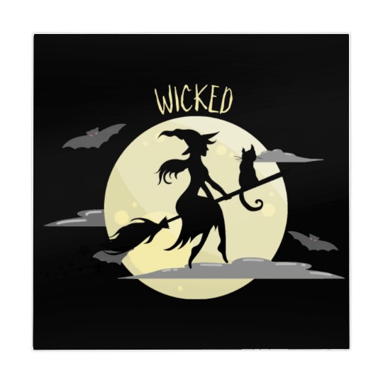Wicked Cat Witch Funny Halloween Witch Mahjong Mats