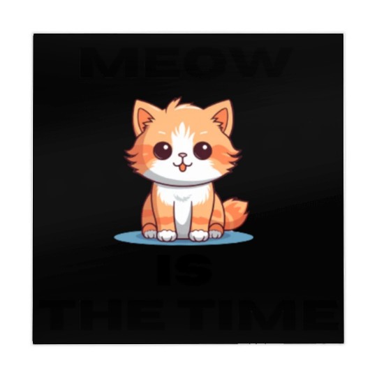 Meow is the Time, cute cat, cat lover Mahjong Mats