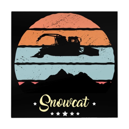 Snowcat Vintage Snow Vehicles Retro Sunset Mahjong Mats