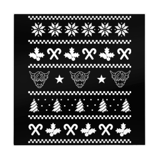 Scottish Highland Cow Ugly Christmas Mahjong Mats