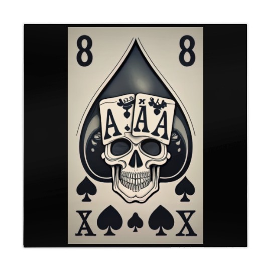card with skeleton head (halloween design) Mahjong Mats