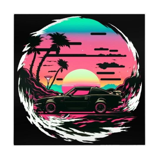 Neon Dreams: Retro Wave Car Vibes Mahjong Mats