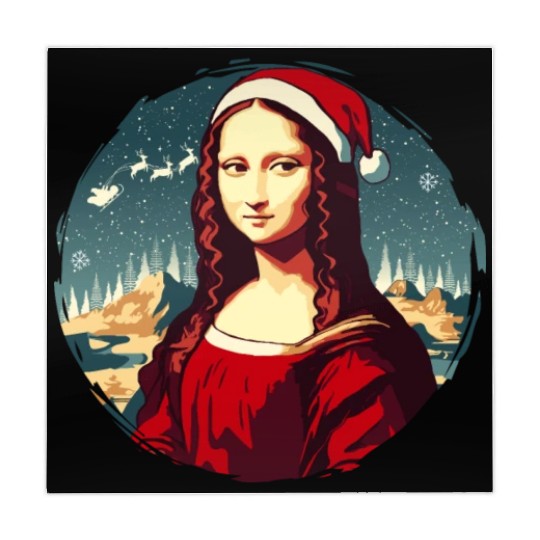 Mona Lisa Funny Christmas Art Mahjong Mats