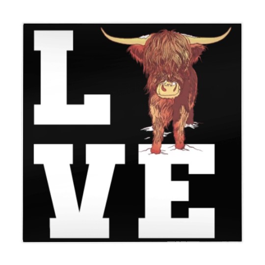 Love Scottish Highland Cow Outfit Mahjong Mats