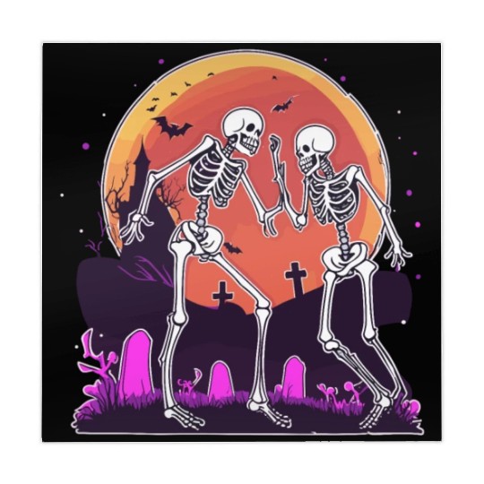 "Skeletal Dance-Off Under Neon Moon" Mahjong Mats
