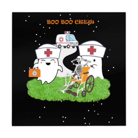 Funny Halloween Boo Boo Crew Ghost Nurse Mahjong Mats