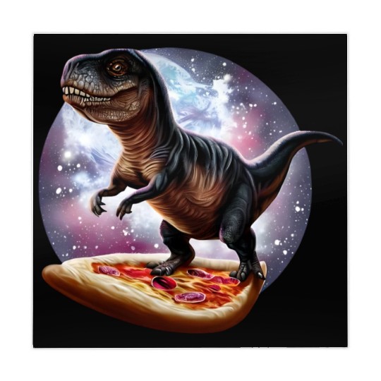 Dinosaurs on pizza through space Mahjong Mats