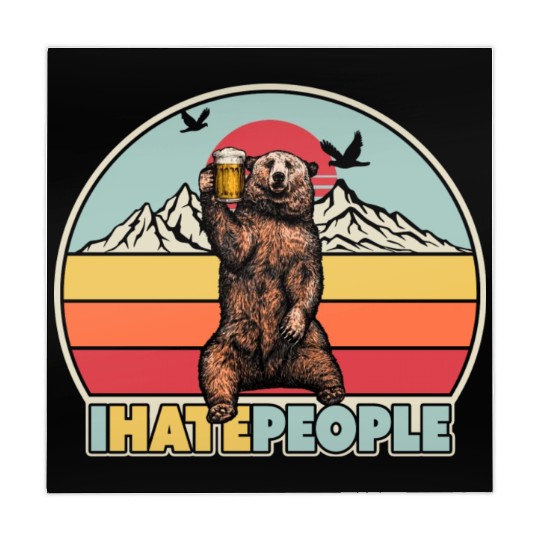 I Hate People Bear Mahjong Mats