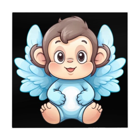 monkey chimpanzee angel wings cute kawaii Mahjong Mats