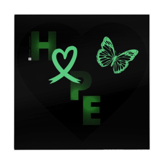 Liver Cancer Hope & Butterfly Heart Black/Green Mahjong Mats