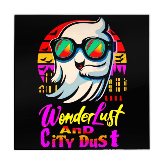 Halloween Ghost with Wanderlust avoiding City Dust Mahjong Mats