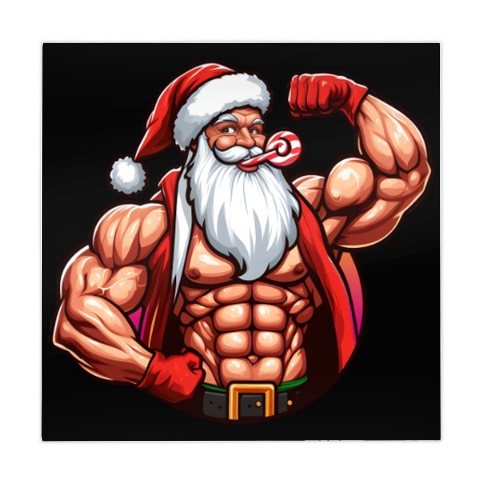 Muscular Santa Fit for the holidays Mahjong Mats