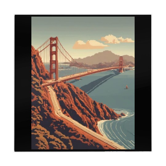 Golden Gate Bridge California Mahjong Mats, Golden Gate