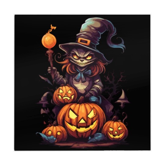 Enchanted Harvest: Witch's Delight amidst Pumpkins Mahjong Mats