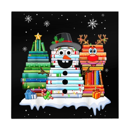 Christmas Tree Snowman Reindeer Book Stack Mahjong Mats