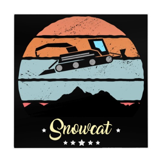 Snowcat Vintage Snow Vehicles Retro Sunset Mahjong Mats