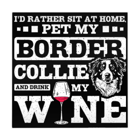 Pet my border collie and drink my wine Mahjong Mats