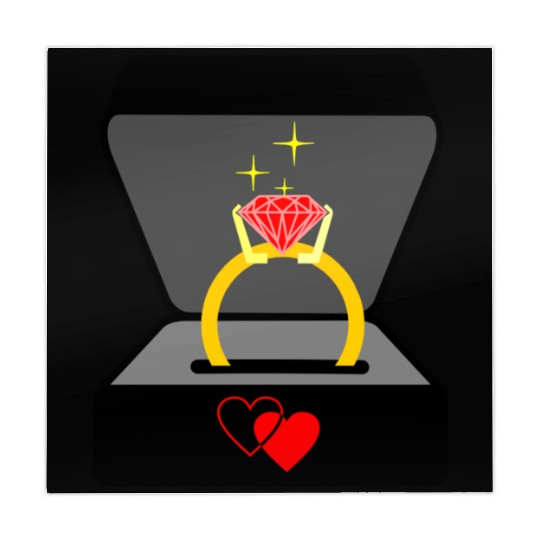 Wedding ring in box Jeweler logo Mahjong Mats