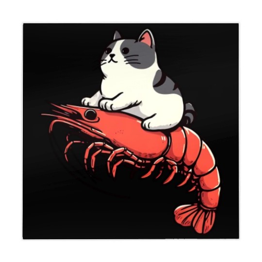 Cat rides shrimp Mahjong Mats