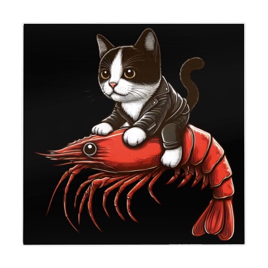 Cat rides shrimp Mahjong Mats
