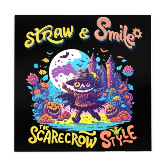 Straw & Smile The Scarecrow Funny Cute Halloween Mahjong Mats