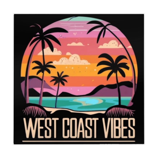 Tranquil beach at sunset West Coast Vibes Mahjong Mats