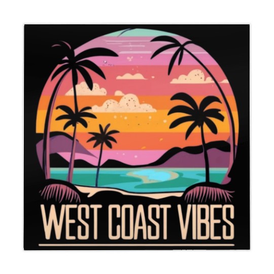 Tranquil beach at sunset West Coast Vibes Mahjong Mats