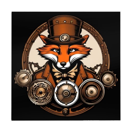 Steampunk Fox / Animal / Bronze / Old School Mahjong Mats
