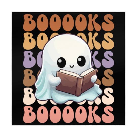 Cute Ghost Reading Books | Booooks | Funny Mahjong Mats