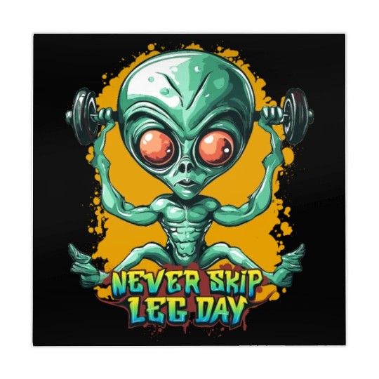 Never skip leg day, Gym Workout, Alien gym Mahjong Mats