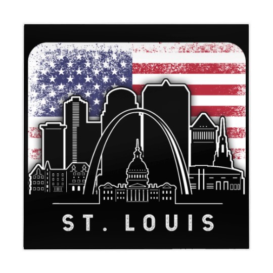 St. Louis Missouri American Flag Vintage Mahjong Mats